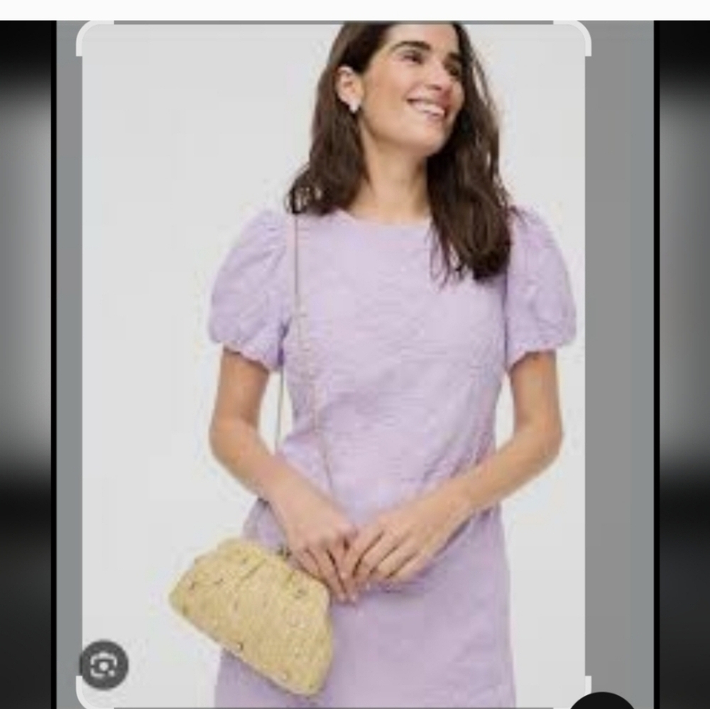 J. Crew Lavender Mini Dress with Puff Sleeves - Picture 4 of 14